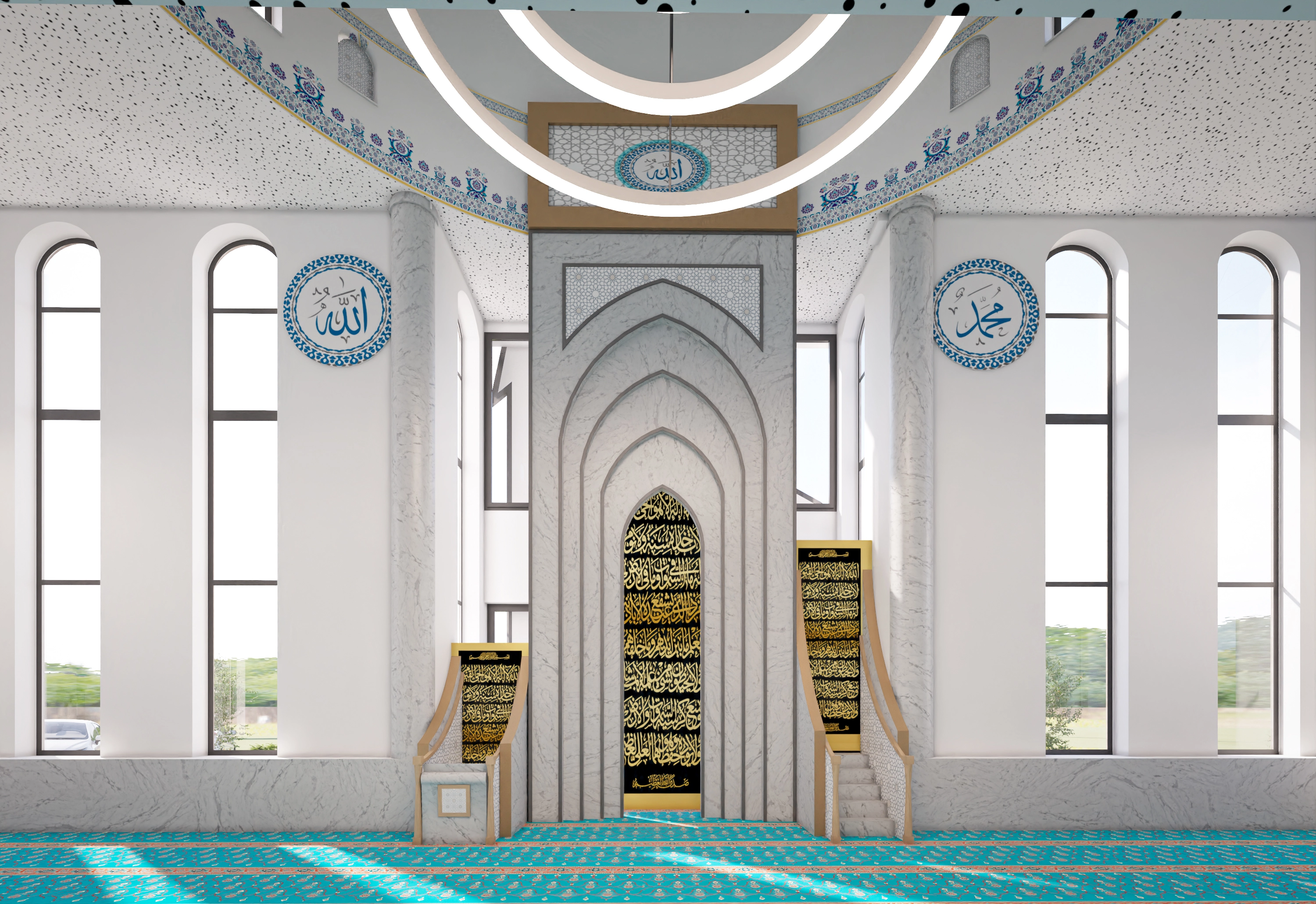 BKZ Sandzak Dortmund - Innenansicht der Moschee vom zweiten Stockwerk